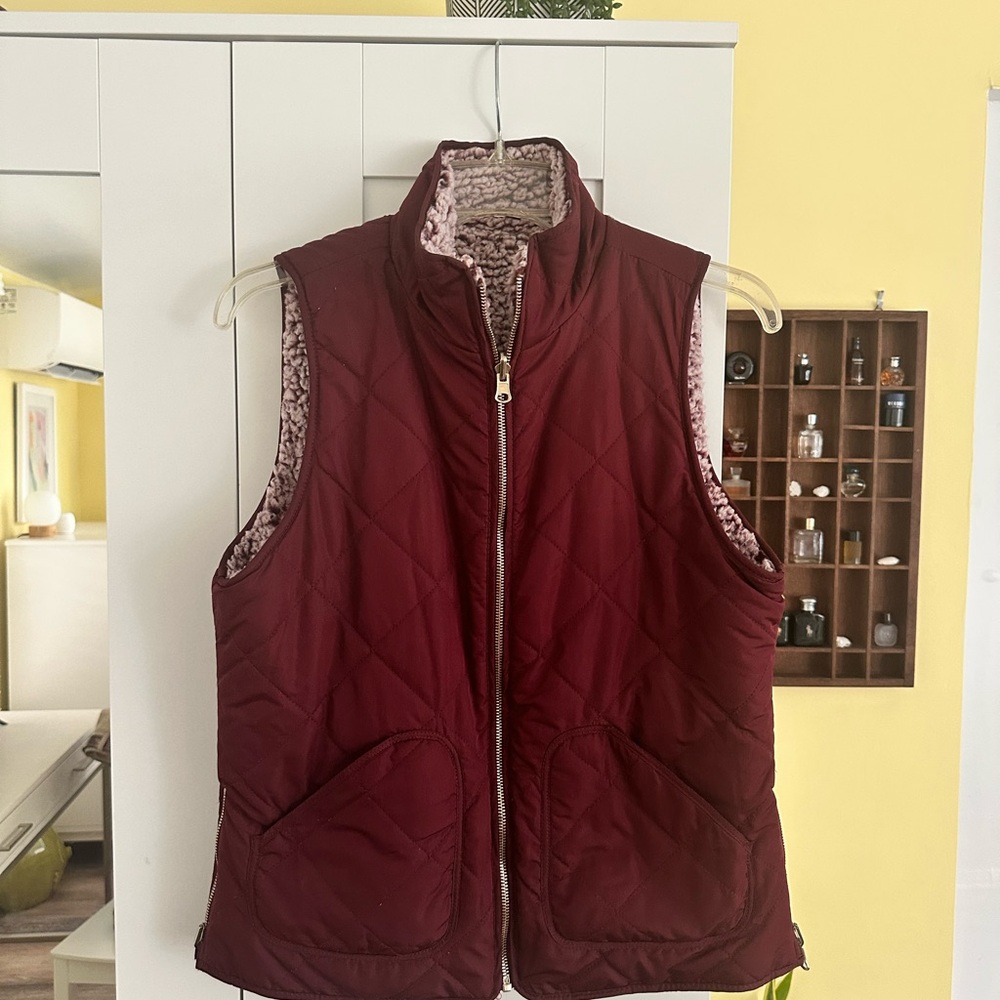 Reversible Quilted Fleece-Lined Women's Zipper Vest